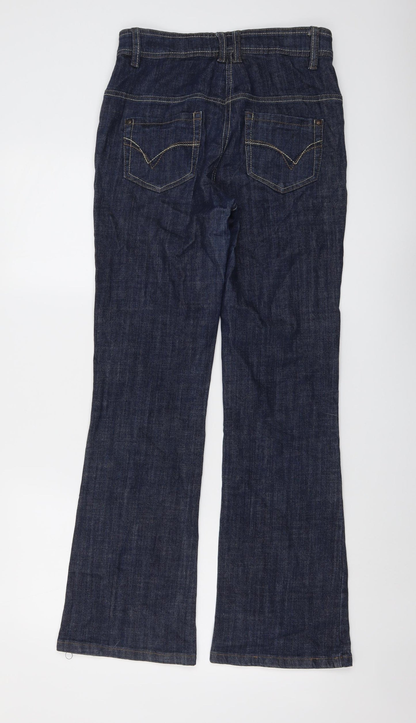 NEXT Womens Blue Cotton Bootcut Jeans Size 8 L30 in Regular Button