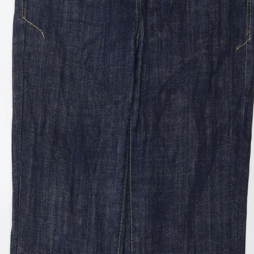 NEXT Womens Blue Cotton Bootcut Jeans Size 8 L30 in Regular Button