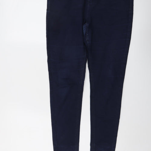 Marks and Spencer Womens Blue Cotton Skinny Jeans Size 12 L27 in Regular Button