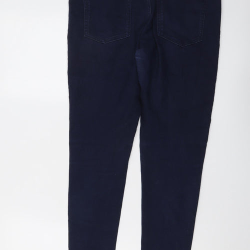 Marks and Spencer Womens Blue Cotton Skinny Jeans Size 12 L27 in Regular Button