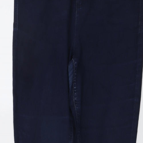 Marks and Spencer Womens Blue Cotton Skinny Jeans Size 12 L27 in Regular Button