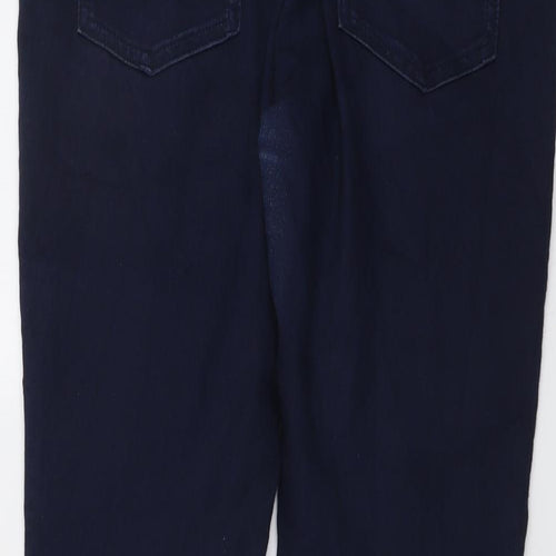 Marks and Spencer Womens Blue Cotton Skinny Jeans Size 12 L27 in Regular Button