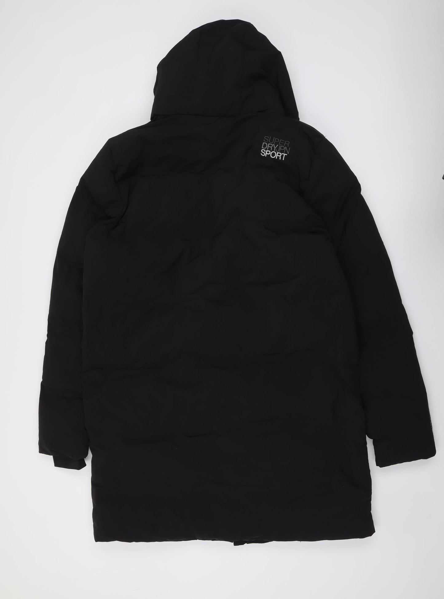 Superdry Mens Black Rain Coat Coat Size L Zip