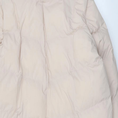 Marks and Spencer Womens Pink Quilted Coat Size 18 Zip