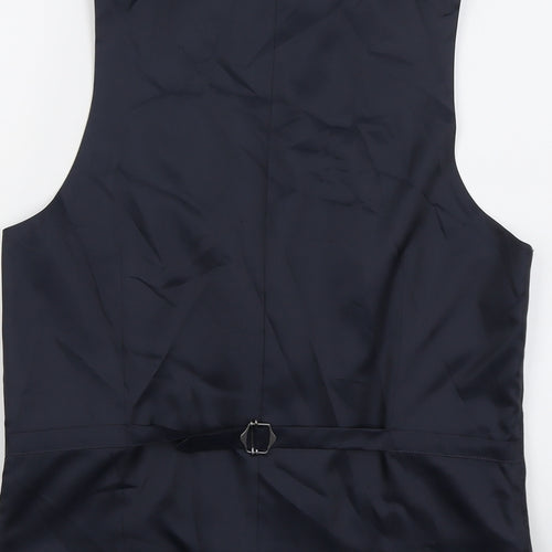 Marks and Spencer Mens Blue Polyester Jacket Suit Waistcoat Size 40 Regular