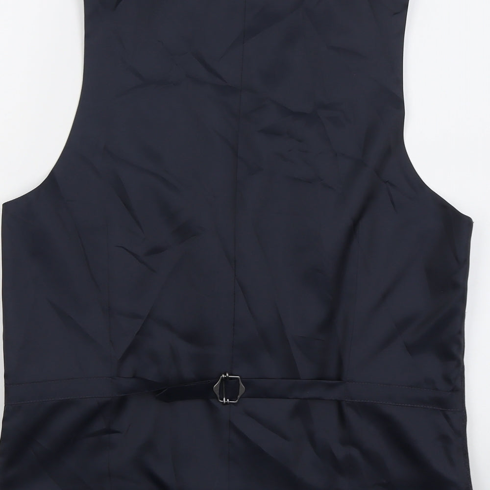 Marks and Spencer Mens Blue Polyester Jacket Suit Waistcoat Size 40 Regular