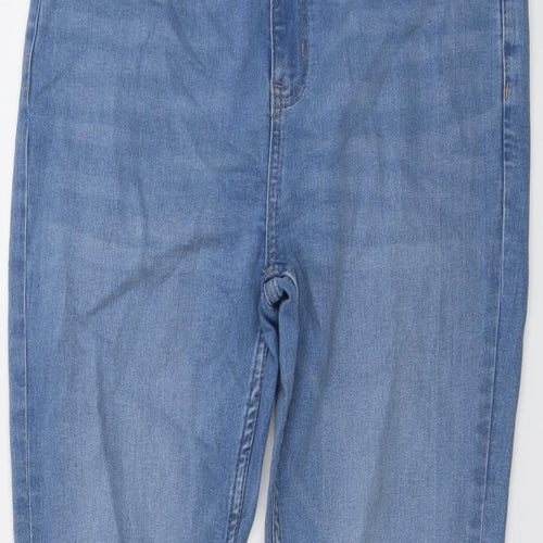 Marks and Spencer Womens Blue Cotton Skinny Jeans Size 14 L28 in Slim Button