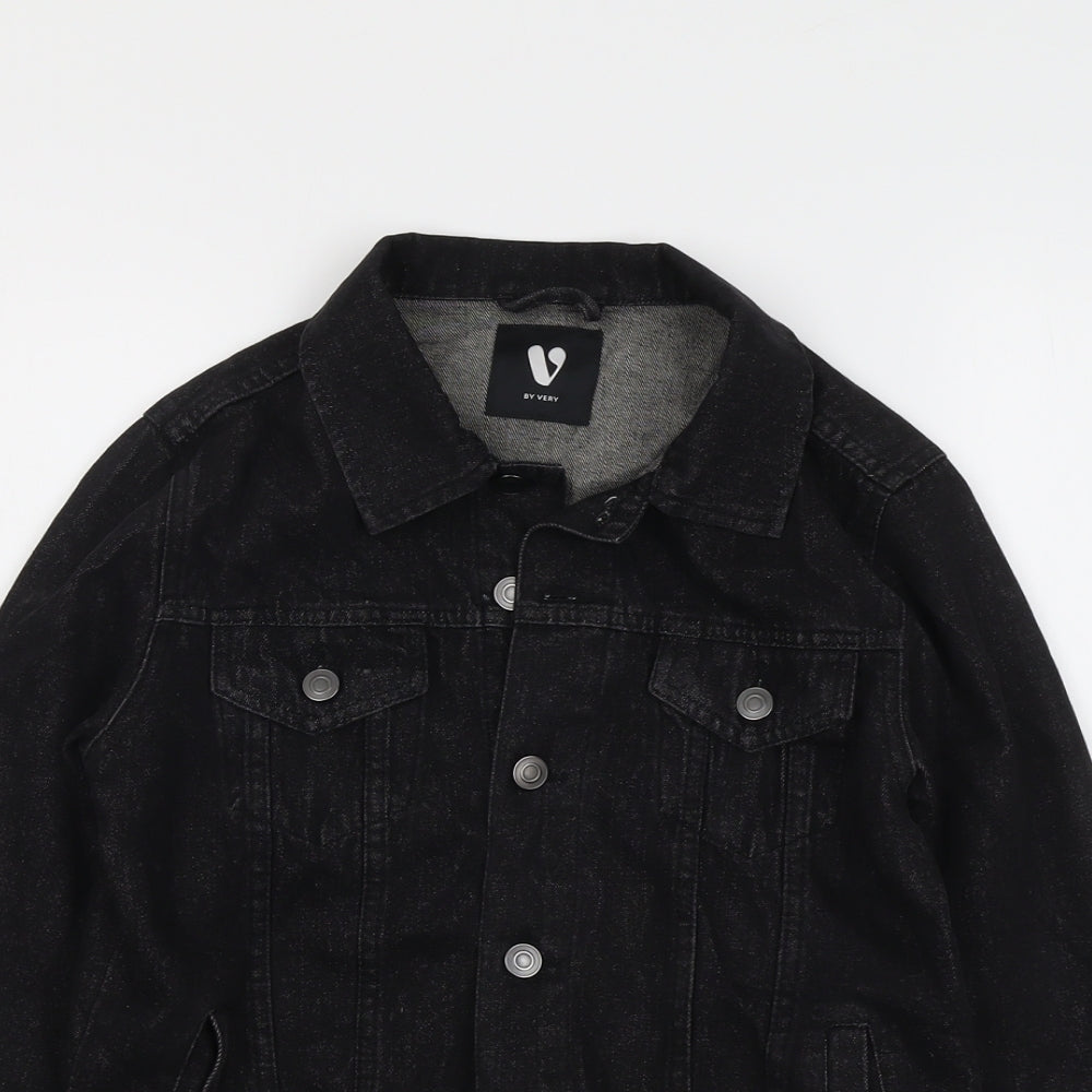 Very Girls Black Jacket Size 13 Years Button - Girls Will Be Girls Slogan