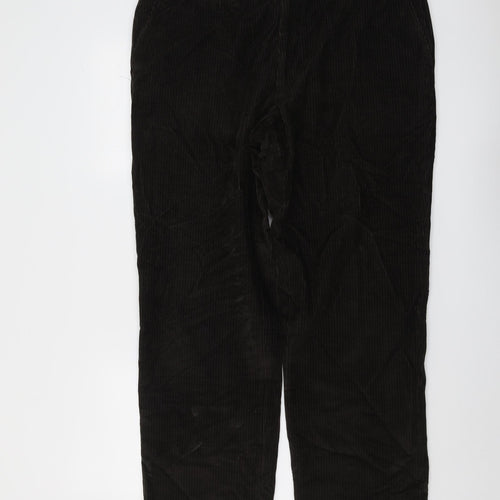Marks and Spencer Mens Brown Cotton Dress Pants Trousers Size 38 in L31 in Regular Button