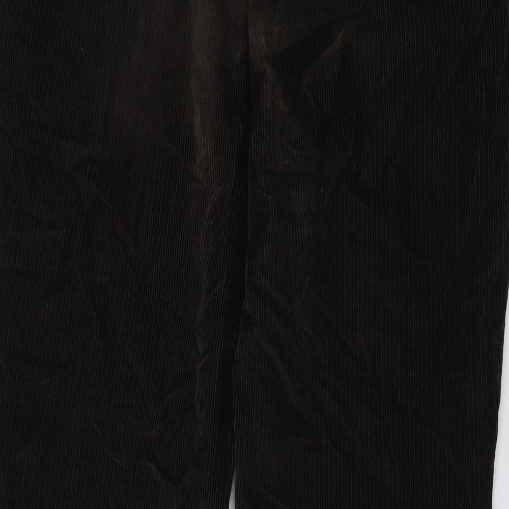 Marks and Spencer Mens Brown Cotton Dress Pants Trousers Size 38 in L31 in Regular Button