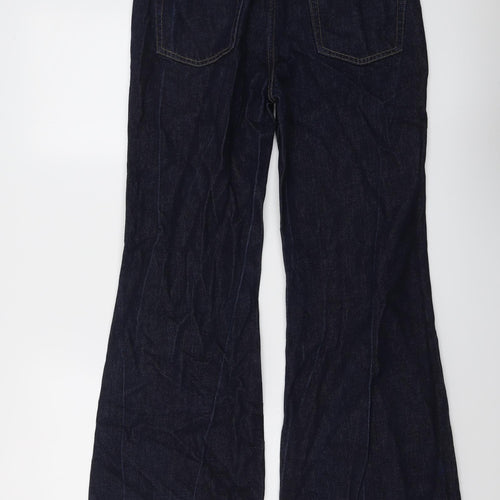 Marks and Spencer Womens Blue Cotton Bootcut Jeans Size 12 L30 in Regular Button