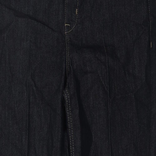 Marks and Spencer Womens Blue Cotton Straight Jeans Size 14 L27 in Regular Button