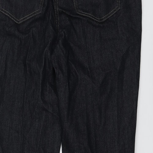 Marks and Spencer Womens Blue Cotton Straight Jeans Size 14 L27 in Regular Button