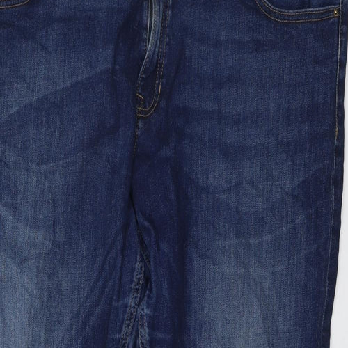 Marks and Spencer Womens Blue Cotton Skinny Jeans Size 20 L27 in Relaxed Button