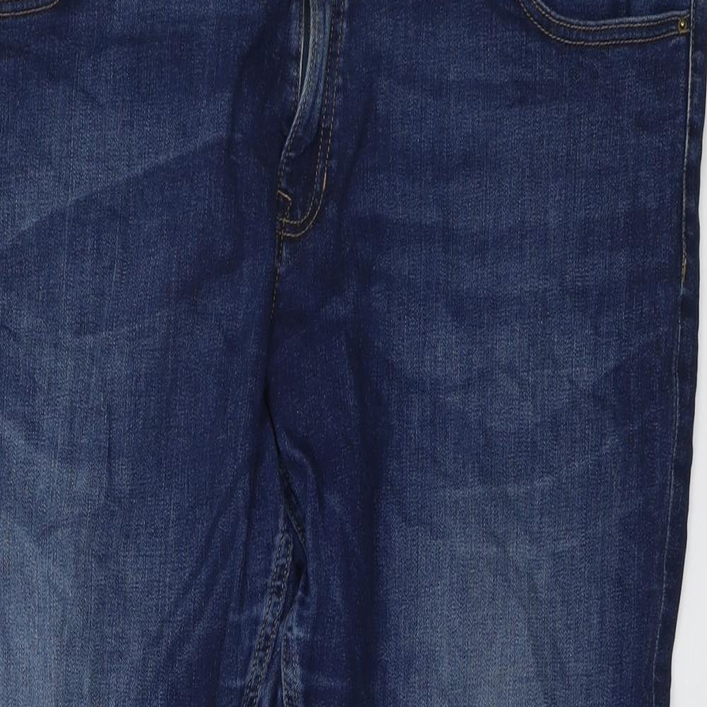 Marks and Spencer Womens Blue Cotton Skinny Jeans Size 20 L27 in Relaxed Button