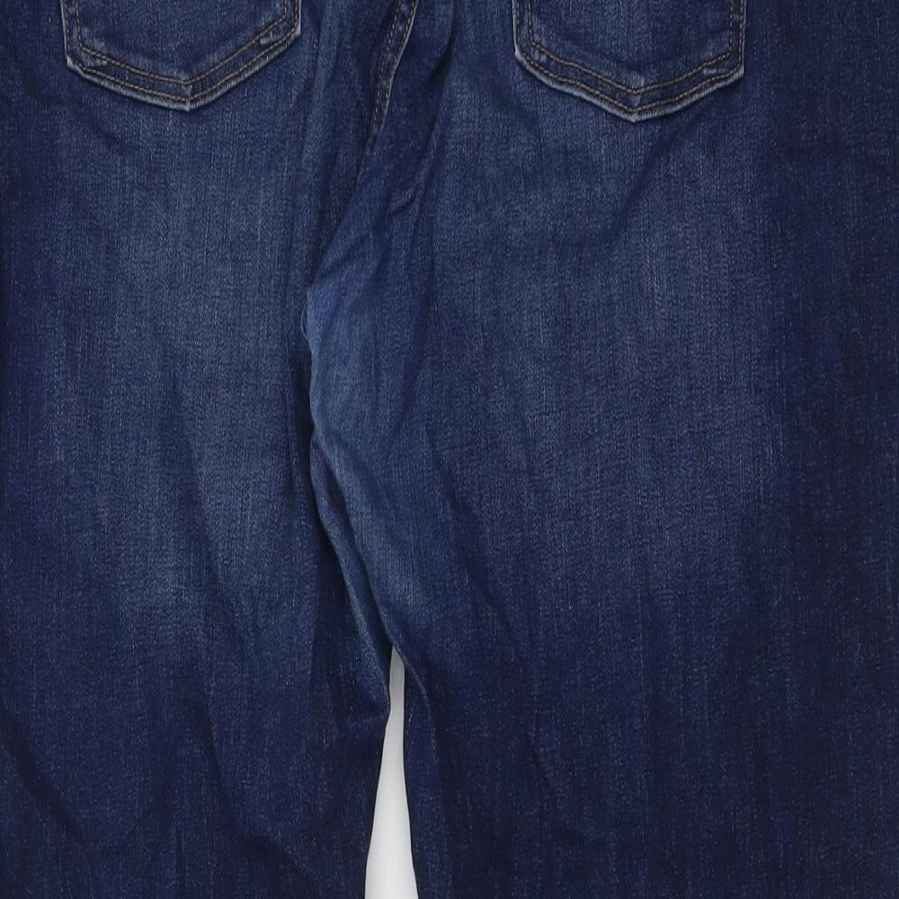 Marks and Spencer Womens Blue Cotton Skinny Jeans Size 20 L27 in Relaxed Button