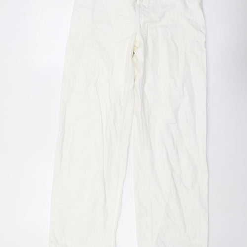 Topshop Womens Ivory Cotton Straight Jeans Size 26 in L33 in Regular Button