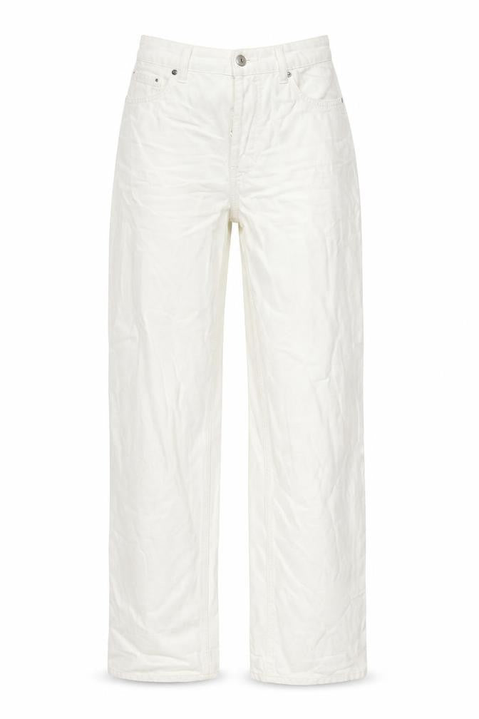 Topshop Womens Ivory Cotton Straight Jeans Size 26 in L33 in Regular Button