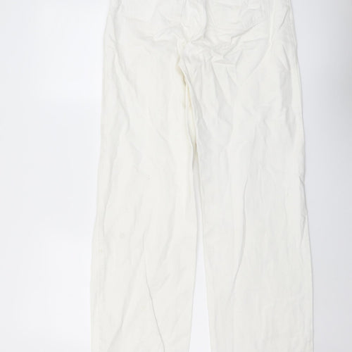 Topshop Womens Ivory Cotton Straight Jeans Size 26 in L33 in Regular Button