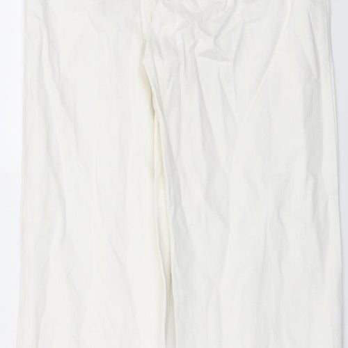Topshop Womens Ivory Cotton Straight Jeans Size 26 in L33 in Regular Button