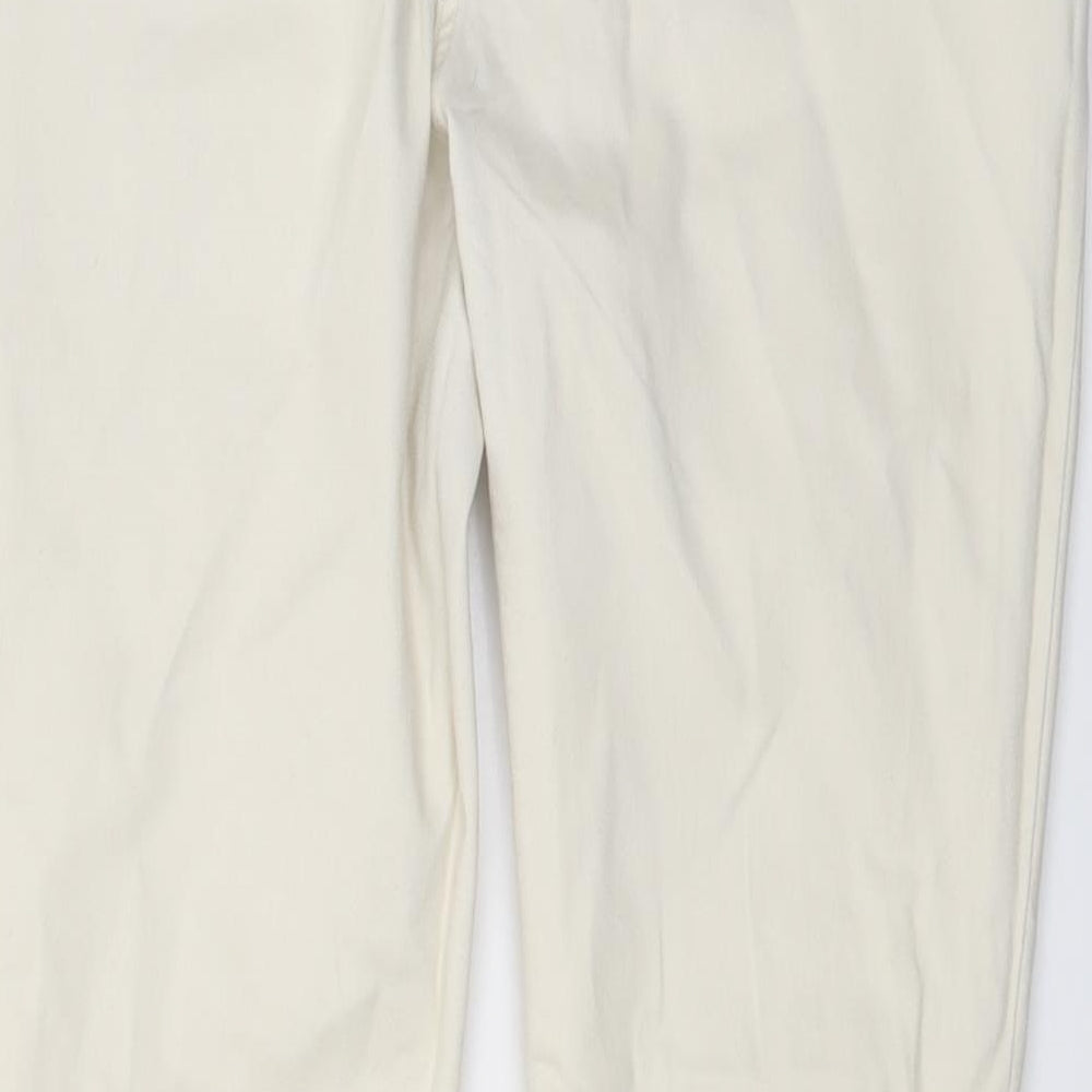 NEXT Womens Beige Cotton Skinny Jeans Size 14 L29 in Regular Button