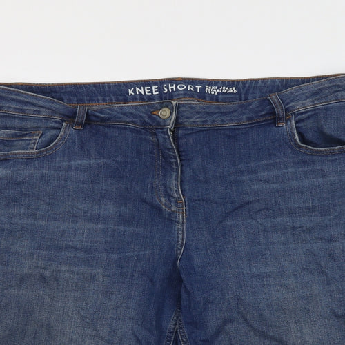 NEXT Womens Blue Cotton Skimmer Shorts Size 18 L14 in Regular Button