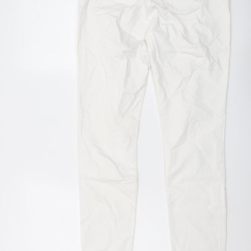 White Label Womens White Cotton Skinny Jeans Size 12 L32 in Regular Button