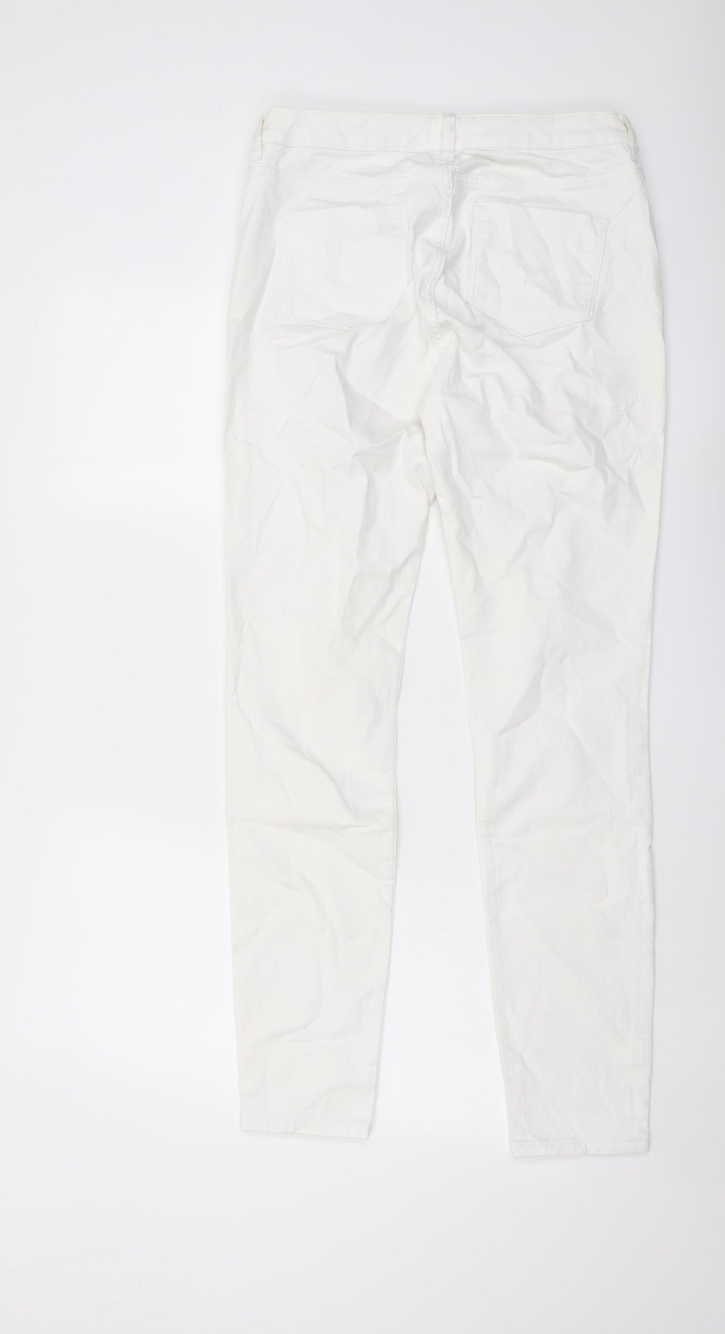 White Label Womens White Cotton Skinny Jeans Size 12 L32 in Regular Button