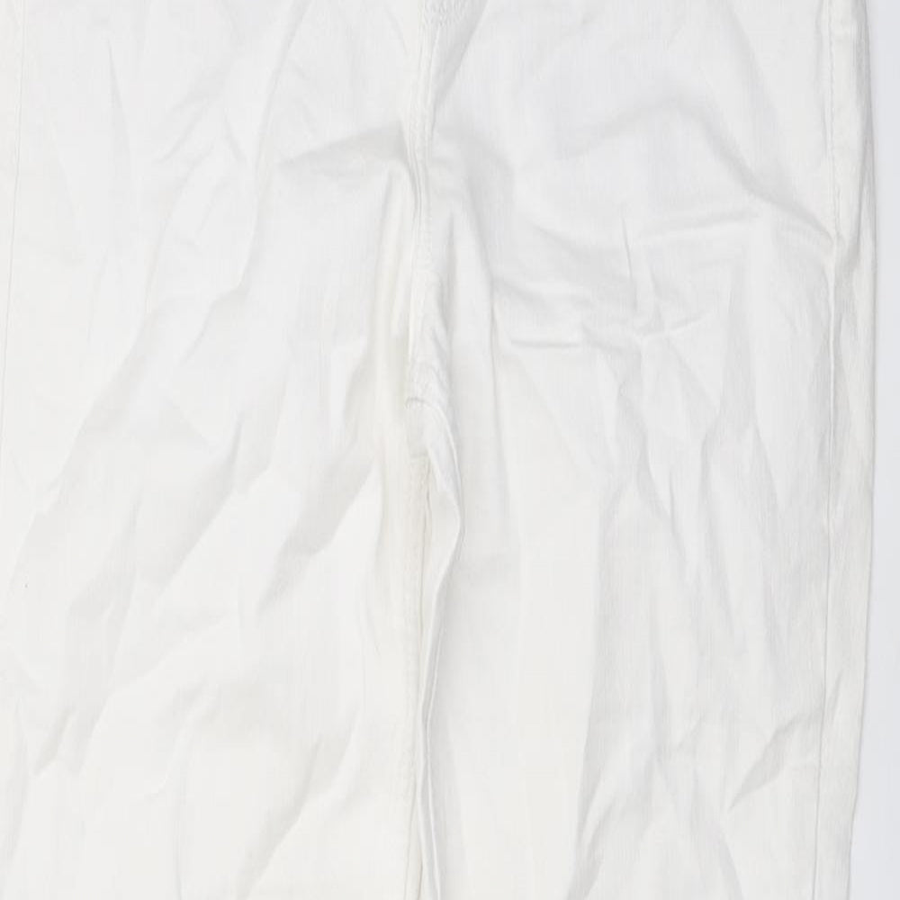 White Label Womens White Cotton Skinny Jeans Size 12 L32 in Regular Button