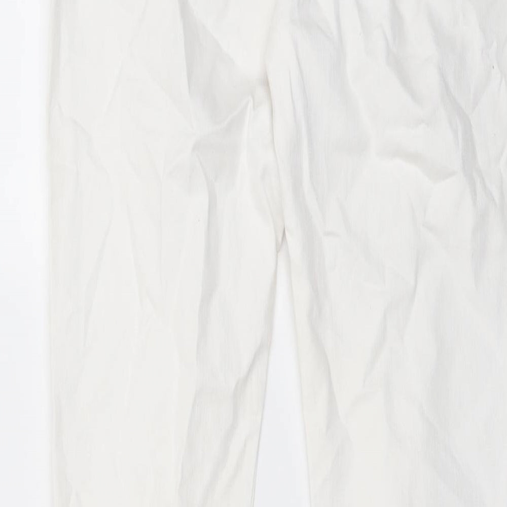 White Label Womens White Cotton Skinny Jeans Size 12 L32 in Regular Button