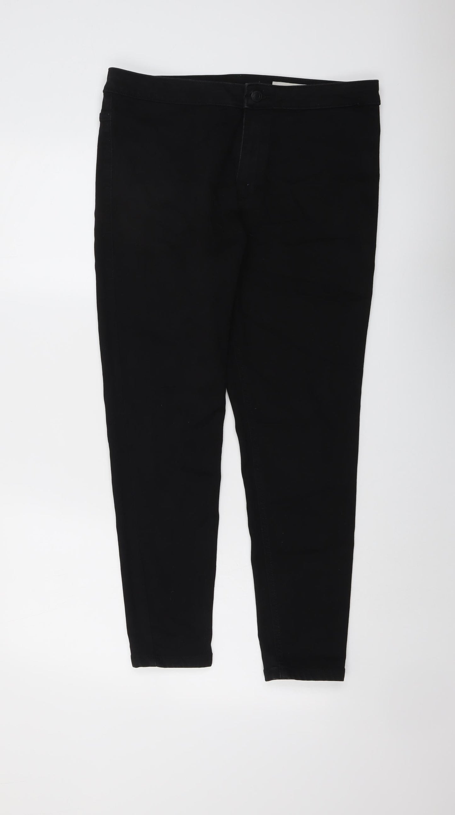 Marks and Spencer Womens Black Cotton Skinny Jeans Size 16 L26 in Regular Button