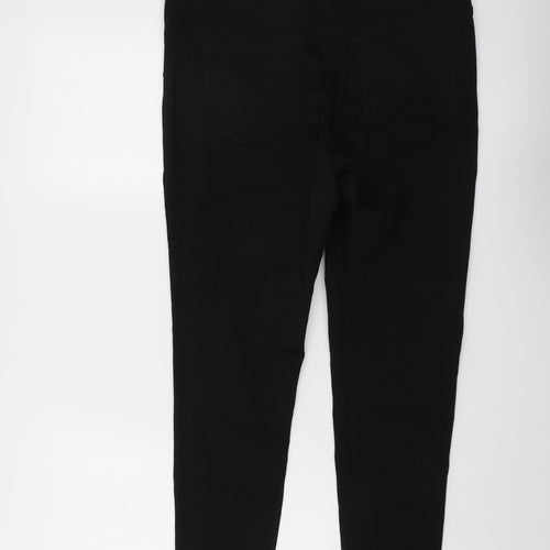 Marks and Spencer Womens Black Cotton Skinny Jeans Size 16 L26 in Regular Button