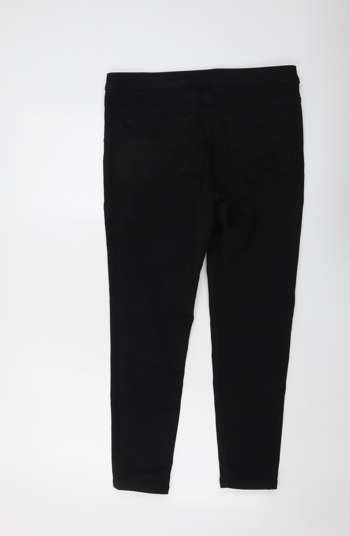 Marks and Spencer Womens Black Cotton Skinny Jeans Size 16 L26 in Regular Button