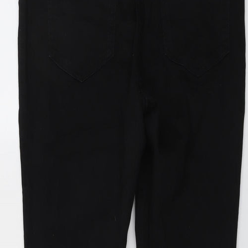 Marks and Spencer Womens Black Cotton Skinny Jeans Size 16 L26 in Regular Button