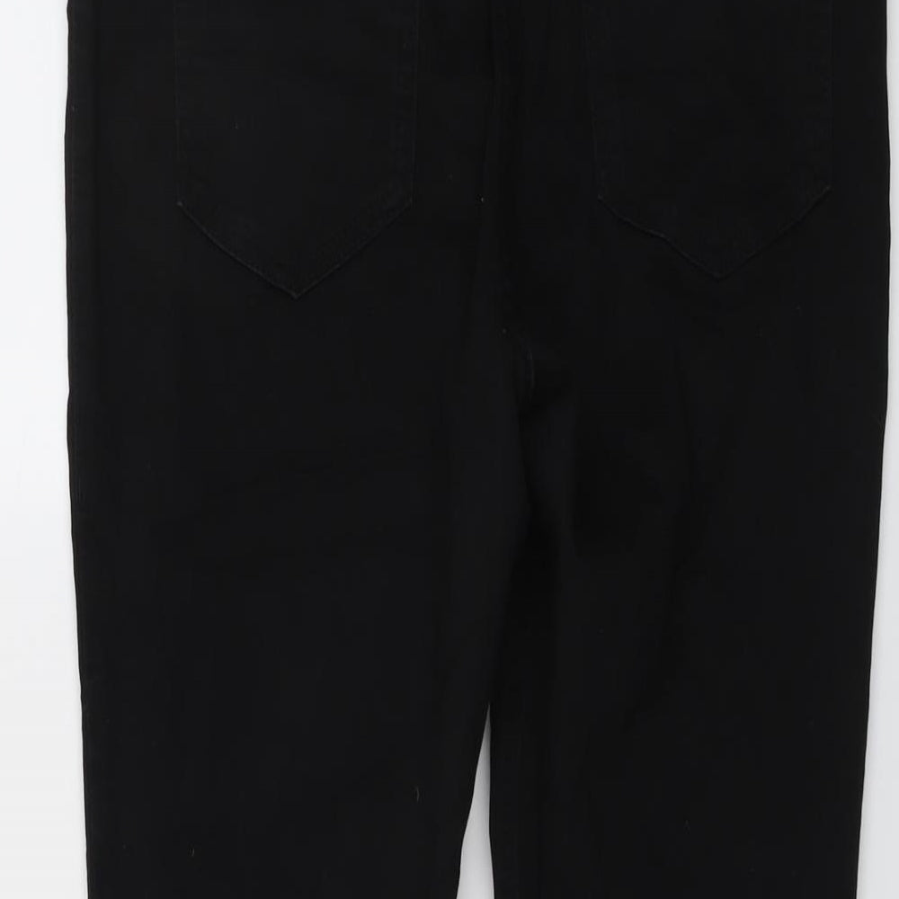 Marks and Spencer Womens Black Cotton Skinny Jeans Size 16 L26 in Regular Button