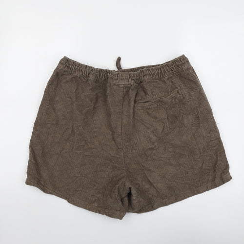 ASOS Womens Brown Cotton Sweat Shorts Size XL L5 in Regular Drawstring