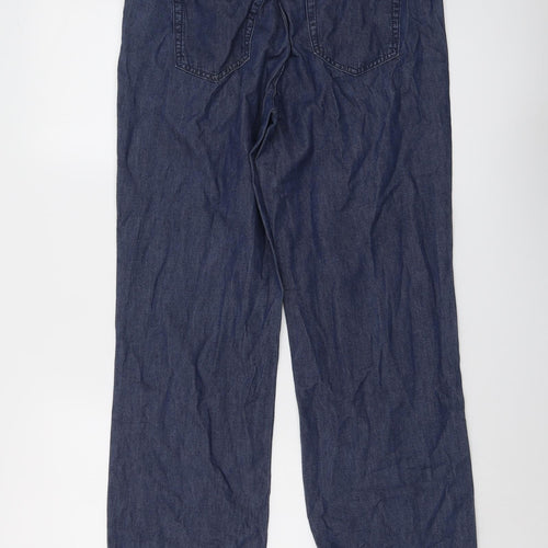 Damart Womens Blue Cotton Trousers Size 12 L27 in Regular