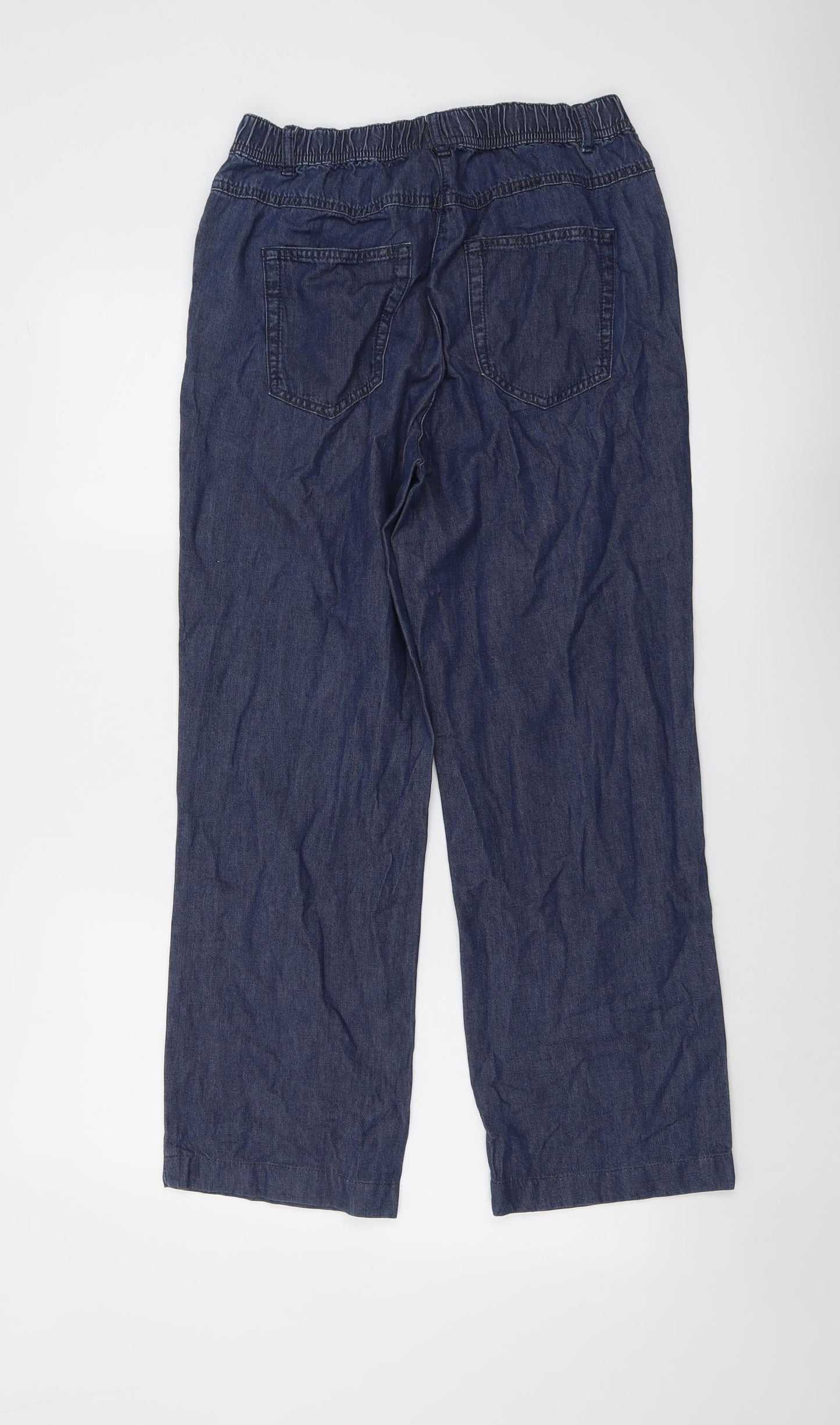 Damart Womens Blue Cotton Trousers Size 12 L27 in Regular