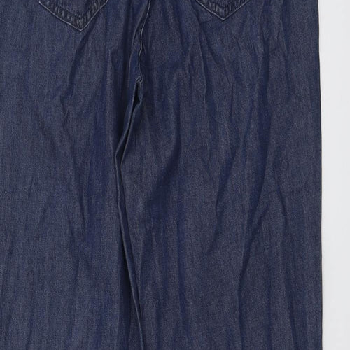 Damart Womens Blue Cotton Trousers Size 12 L27 in Regular