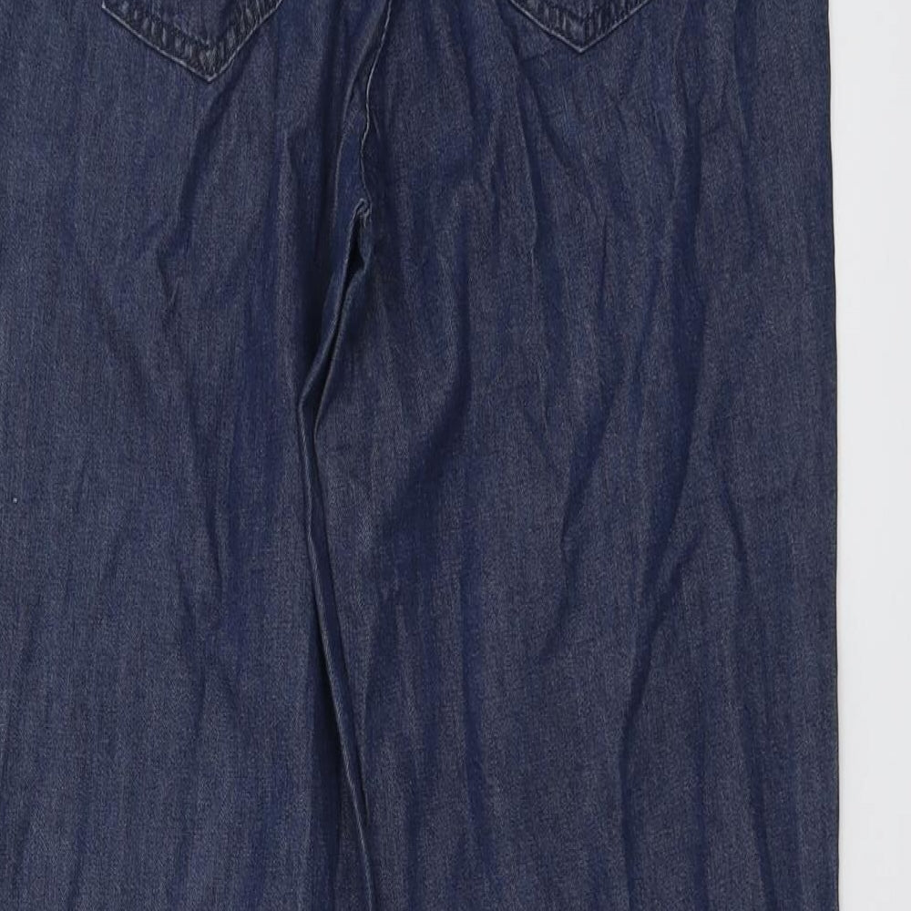 Damart Womens Blue Cotton Trousers Size 12 L27 in Regular