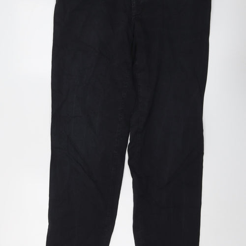 Boss Mens Blue Cotton Trousers Size 32 in L34 in Regular Button