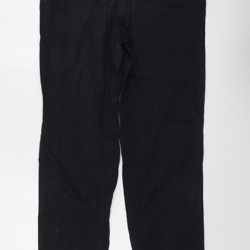 Boss Mens Blue Cotton Trousers Size 32 in L34 in Regular Button