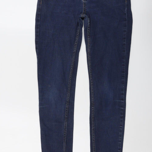 Oasis Womens Blue Cotton Skinny Jeans Size 10 L29 in Regular Button