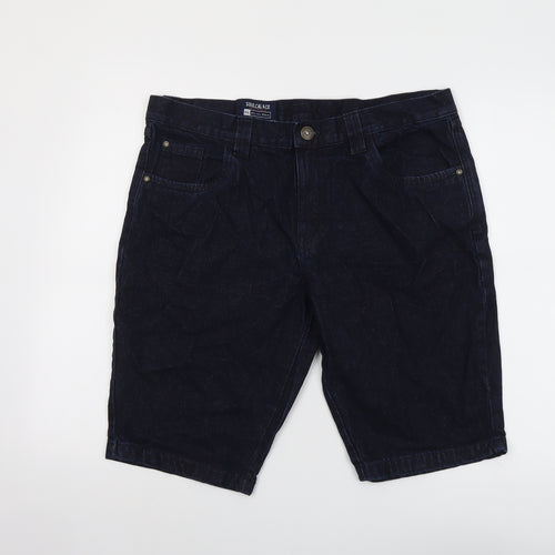 SoulCal&Co Mens Blue Cotton Chino Shorts Size L L11 in Regular Button
