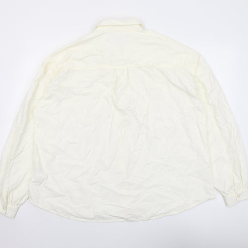 Cubus Womens Ivory Cotton Basic Button-Up Size 16 Collared