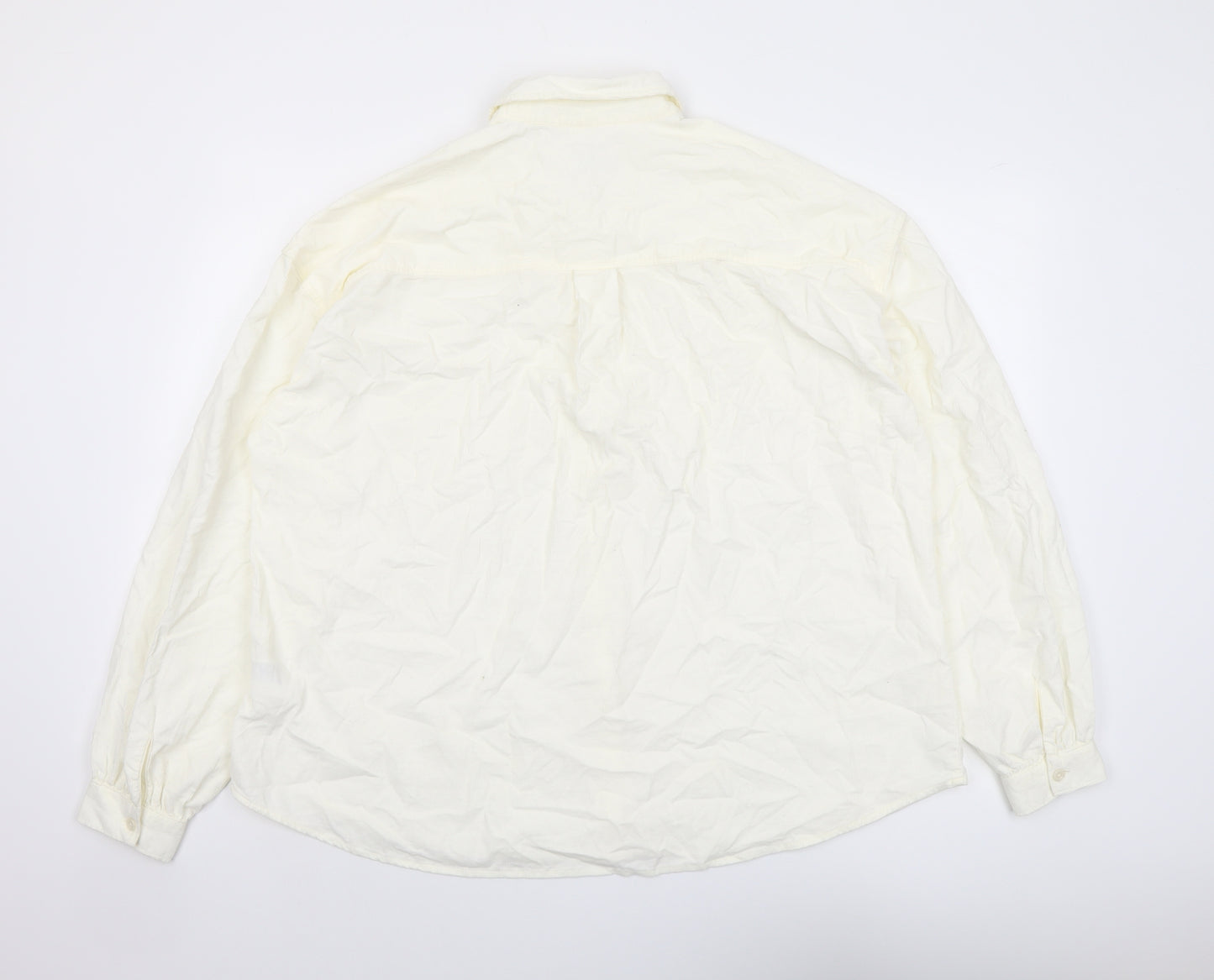 Cubus Womens Ivory Cotton Basic Button-Up Size 16 Collared