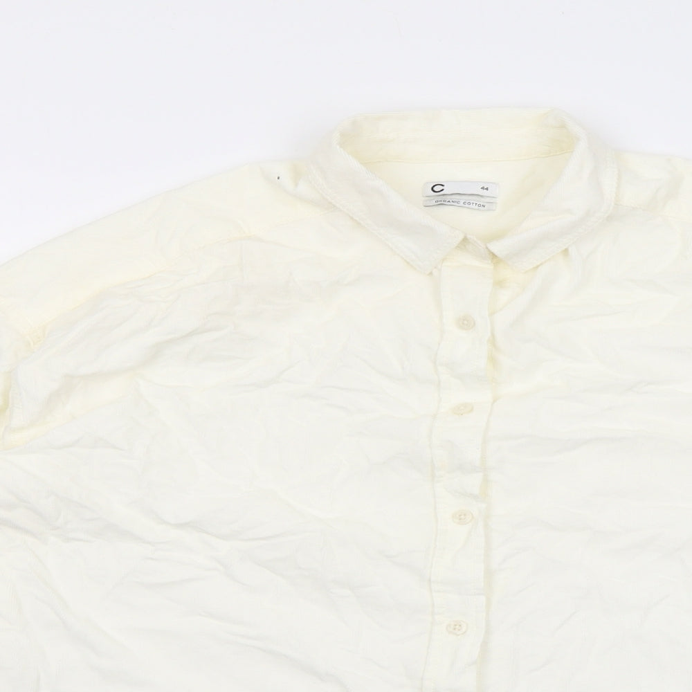 Cubus Womens Ivory Cotton Basic Button-Up Size 16 Collared