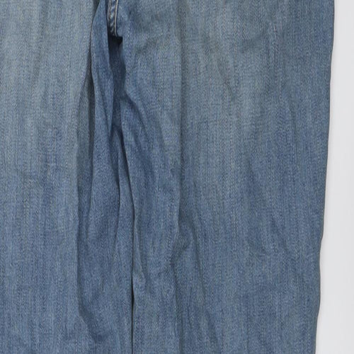Marks and Spencer Womens Blue Cotton Boyfriend Jeans Size 10 L29 in Regular Button