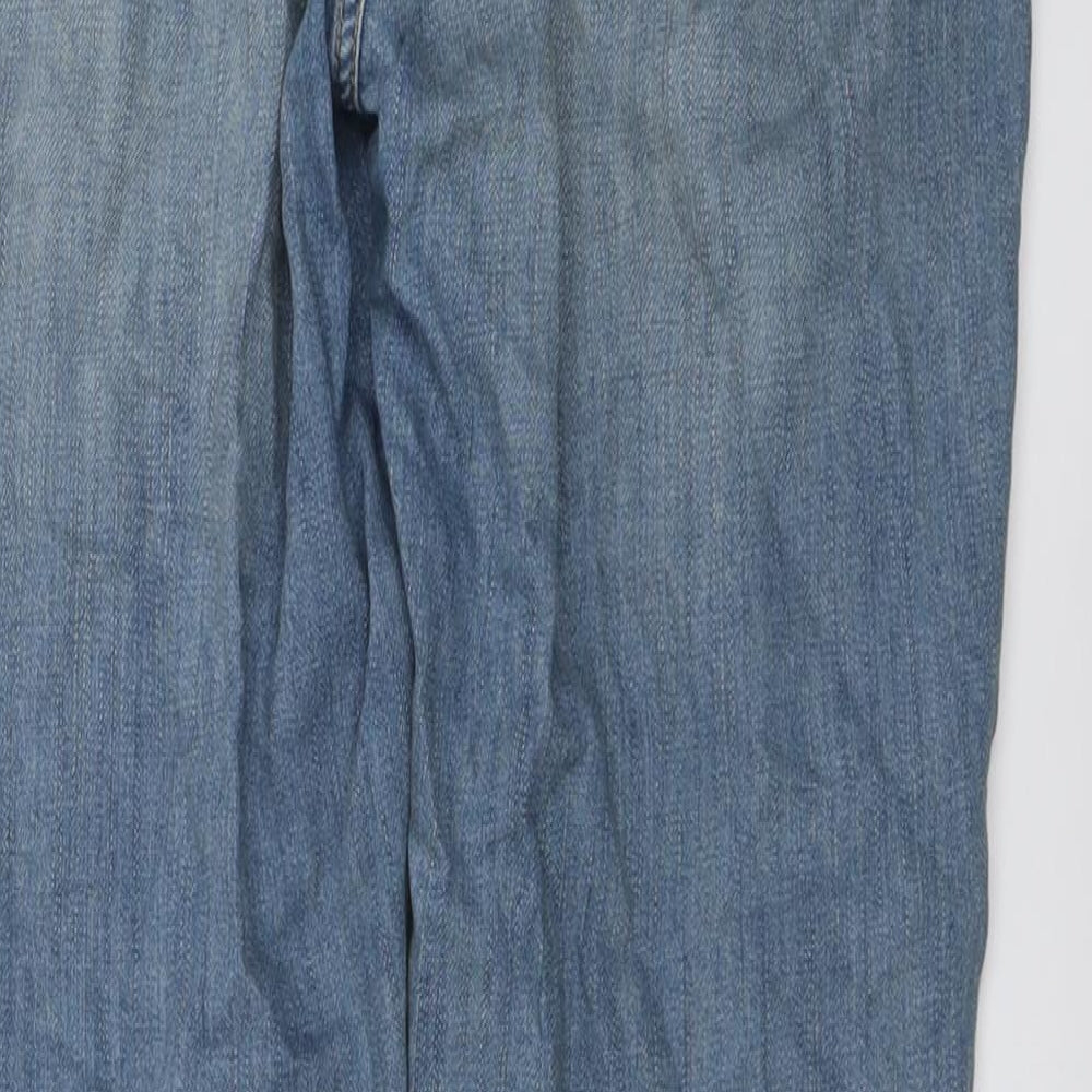 Marks and Spencer Womens Blue Cotton Boyfriend Jeans Size 10 L29 in Regular Button