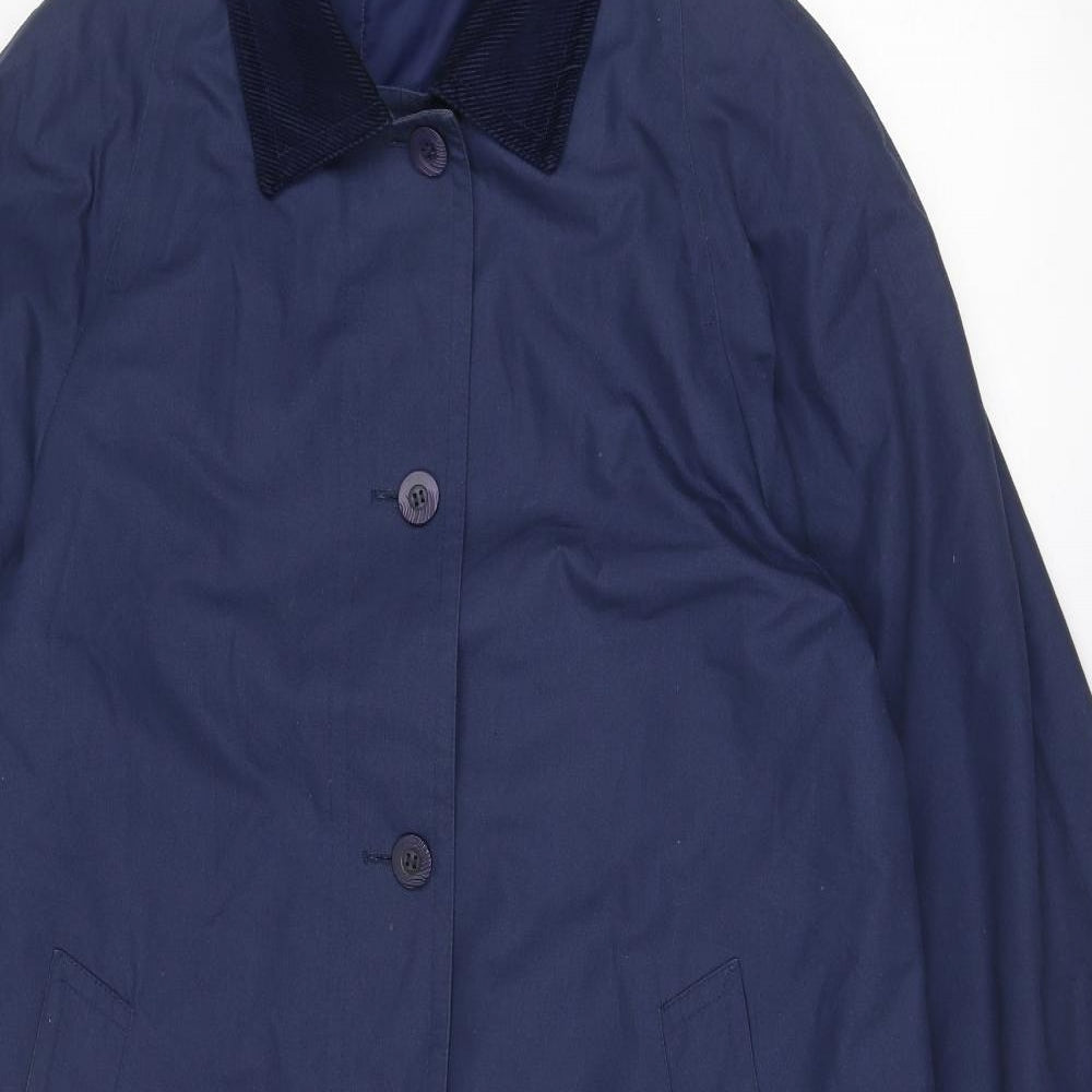 Dannimac Womens Blue Overcoat Coat Size 14 Button